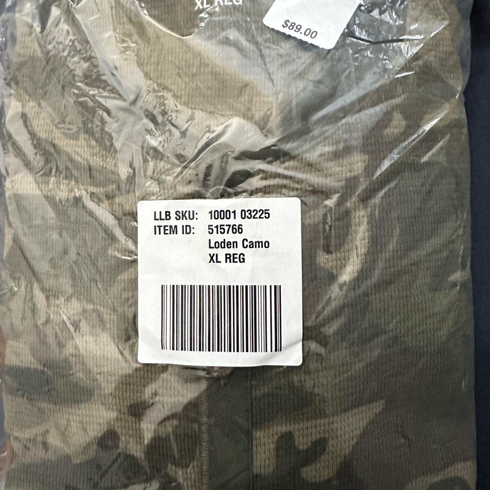 Size xl camouflage ll bean onesie.